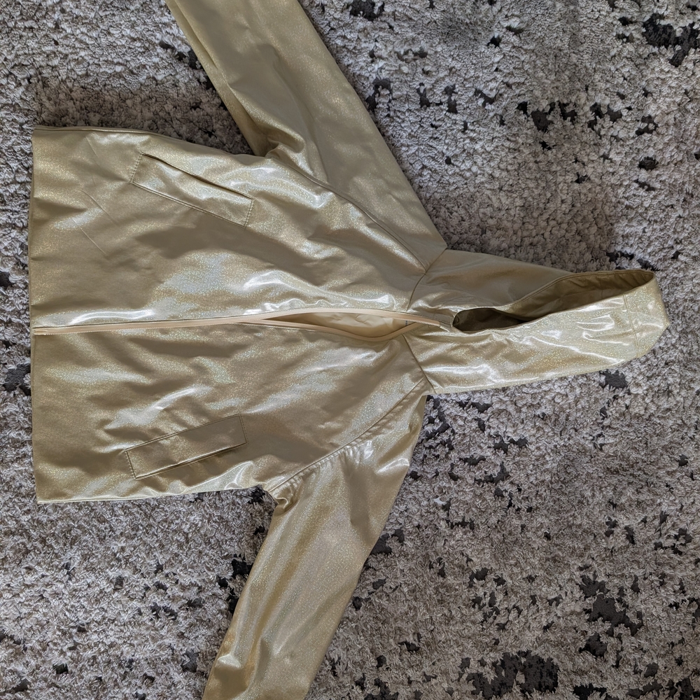 Zara Kids Metallic Gold Hooded Raincoat